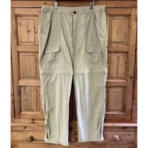 Duluth Trading Company XL x 32 Pants Convertable Shorts Khaki Straight Leg‎